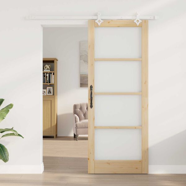 vidaXL Porta scorrevole Naturale 83 x 211 cm