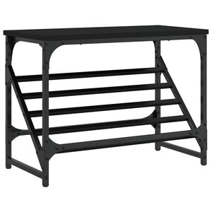 vidaXL Scarpiera Nera 60x30x45 cm in Legno Multistrato