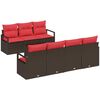 vidaXL Set Divano da Giardino 8 pz 7-Numero di posti Beige e Rosso