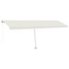 vidaXL Tenda da sole manuale con LED solare 6 x 3 m Crema