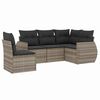 vidaXL Set Divano da Giardino 5pz con Cuscini Grigio Chiaro Polyrattan