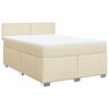 vidaXL Giroletto a Molle con Materasso Crema 160x200 cm in Tessuto