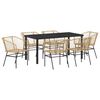vidaXL Set da Pranzo per Giardino 7 pcs Marrone polyrattan