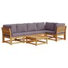 vidaXL Set Salotto da Giardino 6 pz con Cuscini in Massello di Acacia