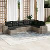 vidaXL Set Divano da Giardino 8pz con Cuscini Grigio Chiaro Polyrattan