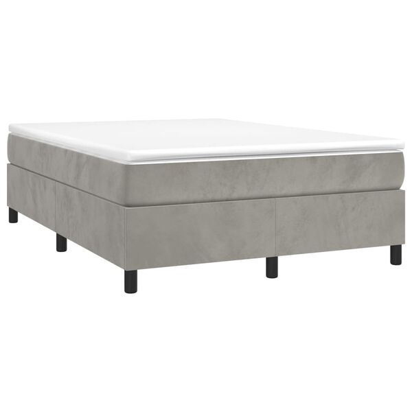 vidaXL Struttura Letto a Rete a Molle Grigio Chiaro 140x190 cm Velluto