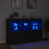 vidaXL Credenza con Luci LED Nera 162x37x100 cm