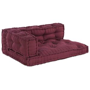 vidaXL Cuscino per Divano Pallet 3 pz Tessuto Bordeaux