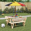 vidaXL Ombrellone da Giardino per Bambini con Palo in Legno &Oslash;120x140cm