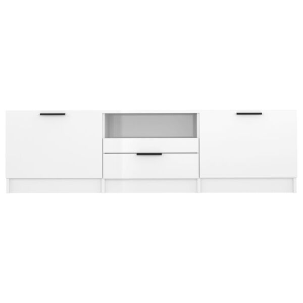 vidaXL Mobile Porta TV Bianco Lucido 140x35x40 cm in Legno Multistrato