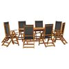 vidaXL Set Pranzo da Giardino 9pz Legno Massello di Acacia e Textilene