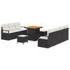 vidaXL Set Divano da Giardino 10 pz Nero polyrattan