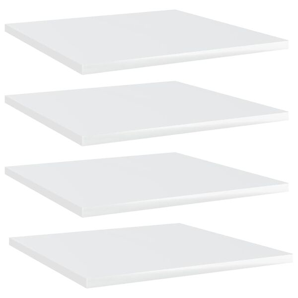 vidaXL Ripiani per Libreria 4 pz Bianco Lucido 40x40x1,5cm Multistrato