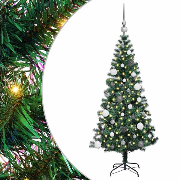 vidaXL Albero di Natale artificiale con luci integrate Verde 150 cm