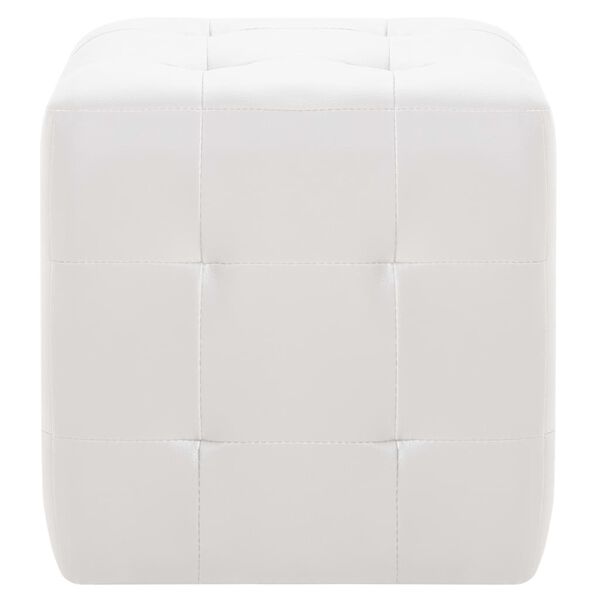 vidaXL Pouf 2 pz Bianco 30x30x30 cm in Similpelle