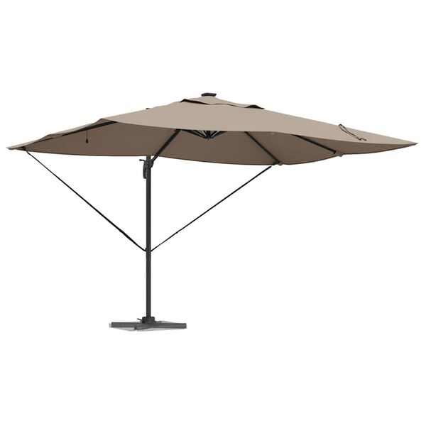 vidaXL Parasol Roma a braccio Tortora e Nero 352 x 251 x 265 cm