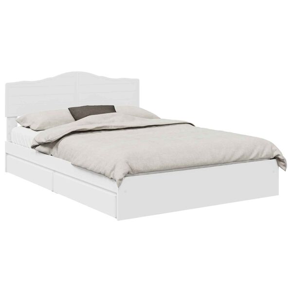 vidaXL Letto con Contenitore Bianco 140 x 200 cm Legno multistrato