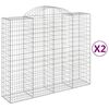 vidaXL Cesti Gabbioni ad Arco 2 pz 200x50x160/180 cm Ferro Zincato