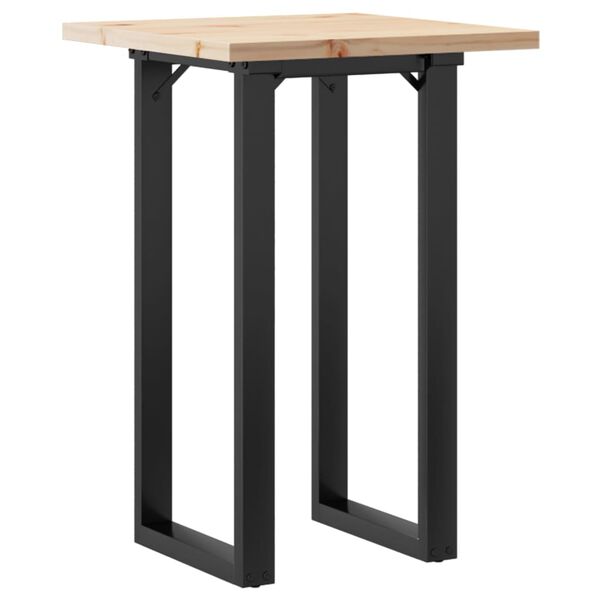 vidaXL Tavolo da Pranzo Telaio a O 50x50x75,5 cm Legno Pino e Acciaio