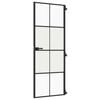 vidaXL Porta Interni Sottile Nera 76x201,5cm Vetro Temperato Alluminio