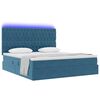 vidaXL Letto con contenitore e LED Blu Scuro 160 x 200 cm Velluto