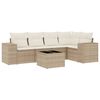 vidaXL Set Divano da Giardino 6 pz con Cuscini Beige in Polyrattan
