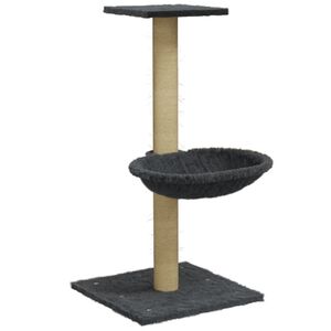 vidaXL Albero per Gatti con Palo Tiragraffi Sisal Grigio Scuro 74 cm
