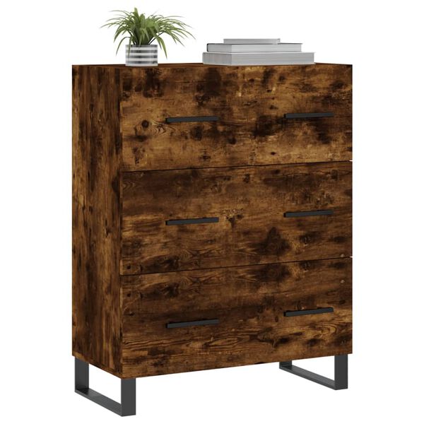 vidaXL Credenza Rovere Fumo 69,5x34x90 cm in Legno Multistrato