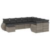 vidaXL Set Divano da Giardino 10 pz con Cuscini Grigio in Polyrattan
