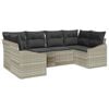 vidaXL Set Divano da Giardino 6 pz Grigio chiaro polyrattan