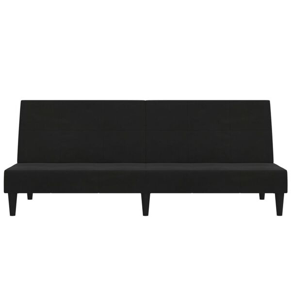 vidaXL Divano Letto a 2 Posti Nero Tessuto in Microfibra