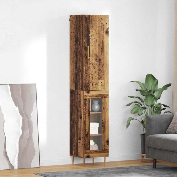 vidaXL Credenza 2 pcs Legno vecchio Legno multistrato