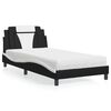 vidaXL Letto Viana con Materasso Nero e Bianco 100x200 cm in Similpelle