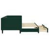 vidaXL Divano Letto Estraibile Cassetti Verde Scuro 80x200cm Velluto