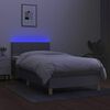 vidaXL Letto a Molle Materasso e LED Grigio Chiaro 100x200 cm Tessuto