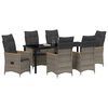 vidaXL Set da Pranzo per Giardino con cuscino 7 pcs Grigio polyrattan