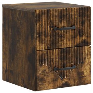 vidaXL Mobiletto da notte a muro Rovere Fumo 34,5 x 33 x 40 cm