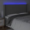 vidaXL Testiera a LED Grigio 203x16x118/128 cm in Similpelle