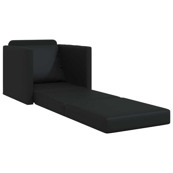 vidaXL Divano letto 60cm Nero Pelle Artificiale