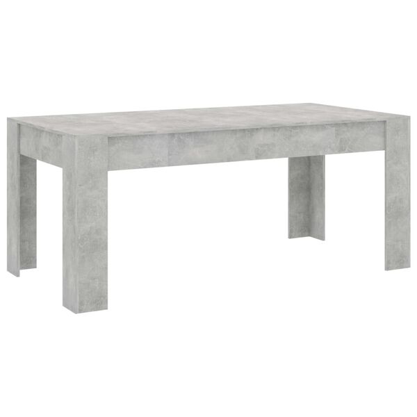 vidaXL Tavolo da Pranzo Grigio Cemento 180x90x76 cm Legno Multistrato