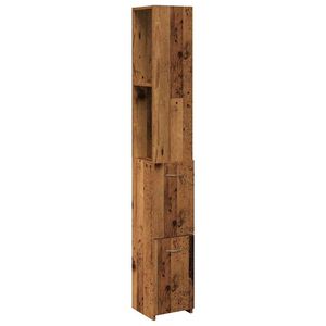 vidaXL Mobile da Bagno Legno Antico 25x25x170 cm in Truciolato
