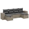 vidaXL Set Divano da Giardino 6pz con Cuscini Grigio Chiaro Polyrattan