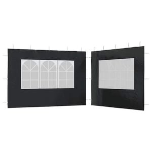 vidaXL Parete per Tendostruttura in PE 2pz con Finestra Antracite