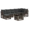 vidaXL Set Divano da Giardino 8 pz Grigio polyrattan