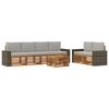 vidaXL Set di divani da esterno 7 pz Naturale e Grigio Chiaro