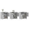 vidaXL Credenze 3 pz Grigio Cemento in Legno Multistrato