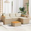 vidaXL Set Divano da Giardino 3 pz con Cuscini Beige in Polyrattan