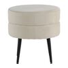 Venture Home Pouf Pot 40x40x40 cm Velluto Nero e Beige Chiaro