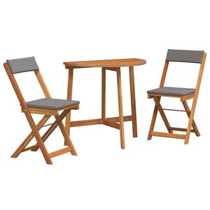 vidaXL Set bistrot 3 pcs Olio Naturale Legno di Acacia Massello