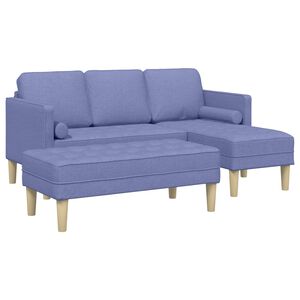 vidaXL Set di divani 2 pz Blu jeans Poliestere